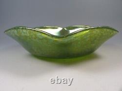 Loetz Green Papillon Iridescent Glass Bowl Art Nouveau