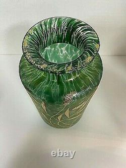 Loetz Grun Cisele Dek I/539 Decor Vase With Gold Decoration