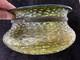 Loetz Iridescent Glass Art Nouveau Green Glass Bowl Metal Rim 1900 8 Inch