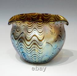Loetz Jugendstil Bowl Vase Austria Art Nouveau Creta Phänomen GRE7767 Circa 1900