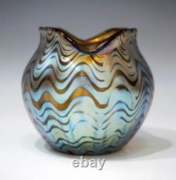 Loetz Jugendstil Bowl Vase Austria Art Nouveau Creta Phänomen GRE7767 Circa 1900