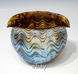 Loetz Jugendstil Bowl Vase Austria Art Nouveau Creta Phänomen GRE7767 Circa 1900