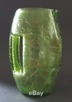 Loetz Koloman Moser vintage Art Nouveau / Jugendstil antique green glass jug