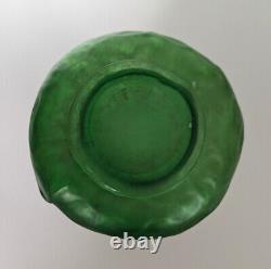 Loetz Kralik Bohemian Czech Art Nouveau 11.5 Green Glass Vase Excellent