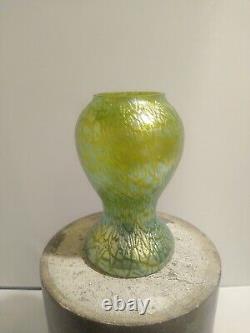 Loetz Kralik Green Glass Vase Art Nouveau