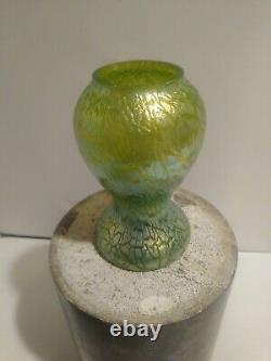 Loetz Kralik Green Glass Vase Art Nouveau