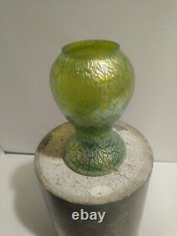 Loetz Kralik Green Glass Vase Art Nouveau