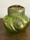 Loetz/kralik Iridescent Green Art Glass Vases 1 With Flower Frog 1 Without Frog