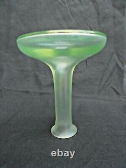 Loetz Olympia Glass Vase Bohemian Uranium Glass c. 1896 Christopher Dresser Lotz