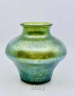 Loetz Papillion Bohemian Czech Art Nouveau Deco Iridescent Glass Vase