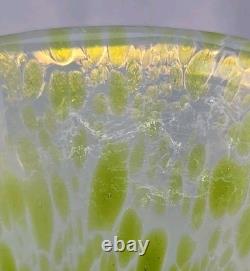 Loetz Papillon Art Nouveau Iridescent Green Glass Vase 4 3/4 Tall
