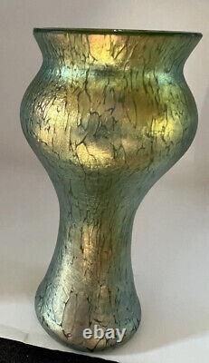 Loetz Papillon Vase Green and Blue and Golds Gorgeous