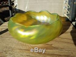 Loetz Rindskopf or Kralik Bohemian Iridescent Art Glass Large Bowl