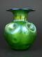 Loetz Rusticana Large Iridescent Green Glass Vase Bohemian Art Nouveau Antique