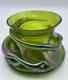 Loetz Slight Iridescent Green Vase Coiled Wrap Around Snake Art Nouveau Read