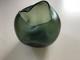 Loetz Style Art Nouveau Iridescent Green Glass Pinched Vase