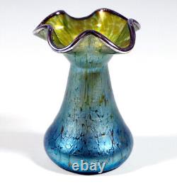 Loetz Vase Art Nouveau Austria Vienna Creta Papillon With Silver Edition Um 1898