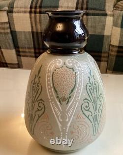 Lovatt Langley Mill Ware Green Textured Vase Osbourne Ware 1915 Art Nouveau
