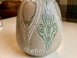 Lovatt Langley Mill Ware Green Textured Vase Osbourne Ware 1915 Art Nouveau