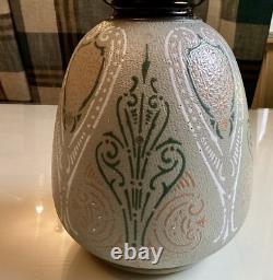 Lovatt Langley Mill Ware Green Textured Vase Osbourne Ware 1915 Art Nouveau