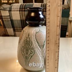 Lovatt Langley Mill Ware Green Textured Vase Osbourne Ware 1915 Art Nouveau