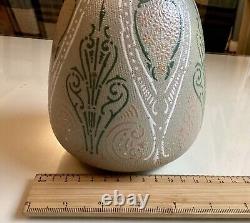 Lovatt Langley Mill Ware Green Textured Vase Osbourne Ware 1915 Art Nouveau
