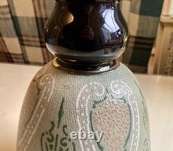 Lovatt Langley Mill Ware Green Textured Vase Osbourne Ware 1915 Art Nouveau