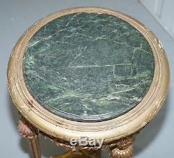 Lovely Green Marble Topped Giltwood French Rococo Stand Plants Busts Sculptures