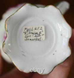 Lovely Unmarked R. S. Prussia Mold 652 Pink Floral Green Purple Creamer And Sugar