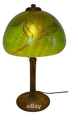 Lundberg Studios Arts and Crafts Art Nouveau Style Art Glass Lamp