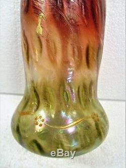 Luxurious Oil Slick Iridescence Ruby To Green Czech, Moser, Kralik, Loetz Gilded