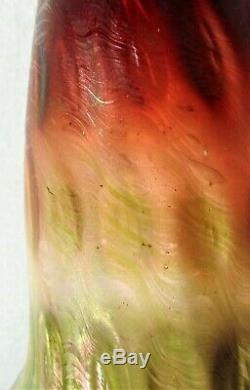 Luxurious Oil Slick Iridescence Ruby To Green Czech, Moser, Kralik, Loetz Gilded