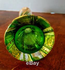 MOSER Unique Twisted Green, Clear & Gold Gilt, Old 1900's Nice, Fine & Rare