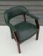 Mahogany Green Leather Desk Chair