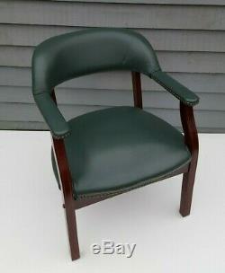 Mahogany Green Leather Desk Chair