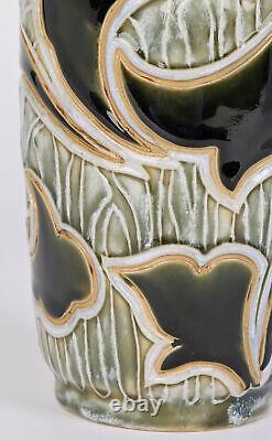 Mark V Marshall Doulton Lambeth Art Nouveau Abstract Leaf Design Vase