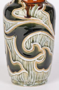 Mark V Marshall Doulton Lambeth Art Nouveau Abstract Leaf Design Vase