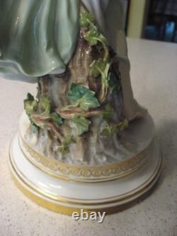 Meissen Art Nouveau Porcelain Figurine Lady Green Dress Ball Player about 15T