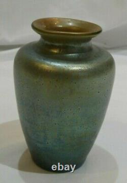 Mercur Decor Iridescent Art Nouveau Petite Art Glass Vase by Loetz