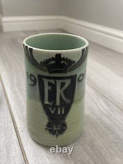 Minton Green Jug Tankard Royal Coronation 1901 Art nouveau Edward VII