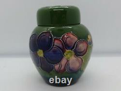 Moorcroft Clematis Green Ground Ginger Jar Small