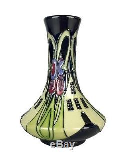 Moorcroft -house & Trees- 2013 Art Nouveau Design Green Flower Bud Bottle Vase