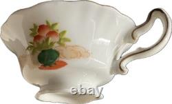 Moore Bros Art Nouveau Teacup w Figure Japonisme Orange Green 1902-05 porcelain