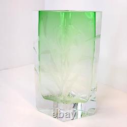 Moser Czech Republic Art Nouveau Collection Calla Vase Green Never-fading Beauty