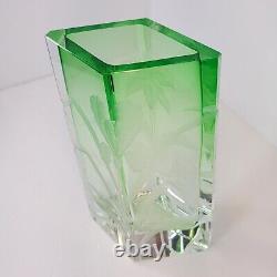 Moser Czech Republic Art Nouveau Collection Calla Vase Green Never-fading Beauty