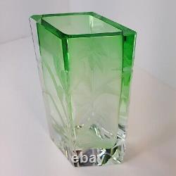 Moser Czech Republic Art Nouveau Collection Calla Vase Green Never-fading Beauty