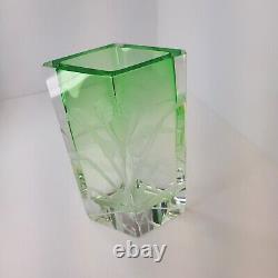 Moser Czech Republic Art Nouveau Collection Calla Vase Green Never-fading Beauty