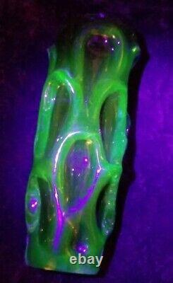 Murano Skrdlovice Uranium Vaseline Vase Vintage 9 Lbs Heavy XXL