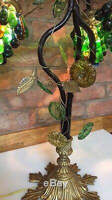 Murano glass grape lamp shades with metal vine base Beautiful