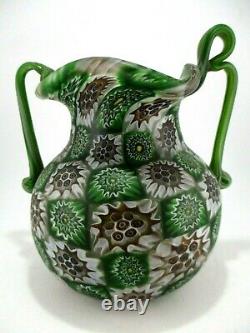 Murano vase Millefiori brothers Toso vase 1940 green Art Deco Art Nouveau